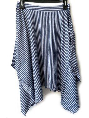 Philosophy Republic Women blue grey Striped Cotton Handkerchief Skirt, Size 10